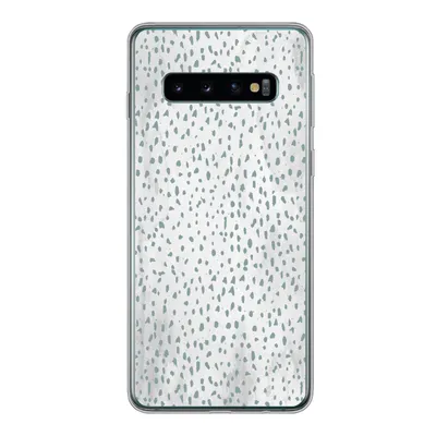 Produktbild von MuchoWow® Handyhülle Schutzhülle Hülle für Samsung Galaxy S10 Polka dots - Marmor - Weiß Silikon Softcase Handy Hülle - Handytasche