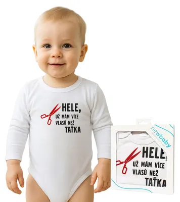 Produktbild von Bedruckter Body New Baby More hair than daddy - Geschenkpaket, Gr. 80 (9-12m)