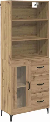 Image de Haut Armoire avec tiroir Chêne artisanal 69,5 x 34 x 180 cm