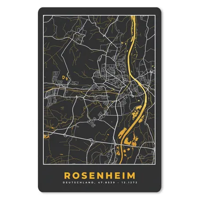 Produktbild von MuchoWow® Mauspad Mousepad Rosenheim - Stadtplan - Karte - Deutschland - Gold 18x27 cm - Mousepads - Maus Mat - Pad - Mausunterlage