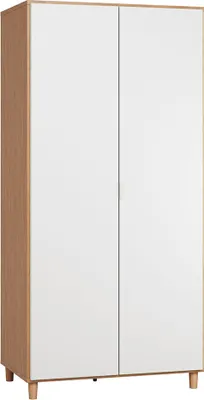 Produktbild von Drehtürenschrank / Kleiderschrank Arbolita 17, Farbe: Eiche / Weiß - Abmessungen: 195 x 93 x 57 cm (H x B x T)
