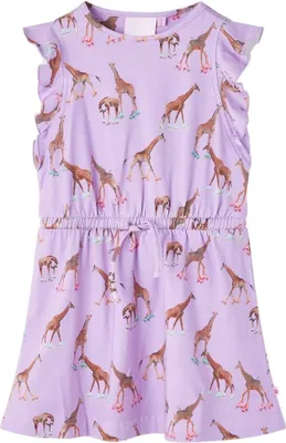 Produktbild von Kinderkleid mit Rüschenärmeln und Taillenband Lila 128