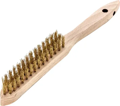 Zdjęcie produktu dla Szczotka ręczna l.290mm 0,35mm wypełnienie z drutu mosiężnego l.140mm 3rhg.12 LESSMANN