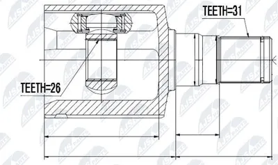 Produktbild von NTY Gelenksatz Antriebswelle Vorne Links für FORD MONDEO IV Turnier (BA7) NPW-FR-065