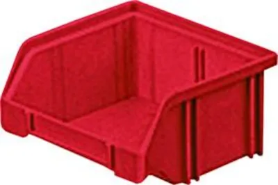 Produktbild von LA KA PE Sichtlagerkasten Größe 5 rot Länge 85 / 65 x Breite 105 x Höhe 45mm aus Polystyrol stapelbar - LK5