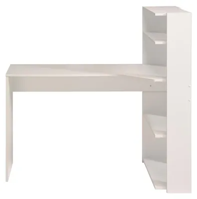 Image de CALICOSY - Bureau Blanc avec étagère de rangement L121 cm - Mister