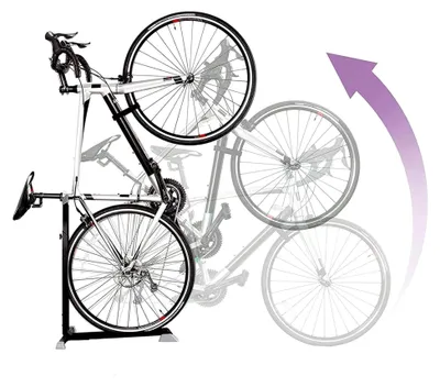 Produktbild von Fahrradständer für das Hinterrad im Innenbereich, Halterung für Fahrräder, Ordnungssysteme für Garagen, platzsparender Ständer mit höhenverstellbarem Design