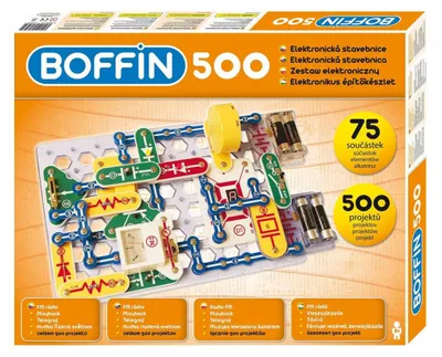 Immagine prodotto di Set di costruzioni Boffin 500 progetti elettronici a batteria 75 pezzi in scatola 50x39x5cm