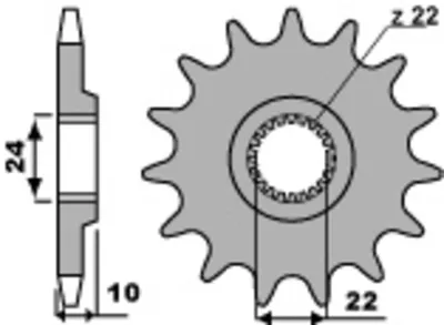 Produktbild von PBR Standard Stahlritzel vorne 402 - 520
