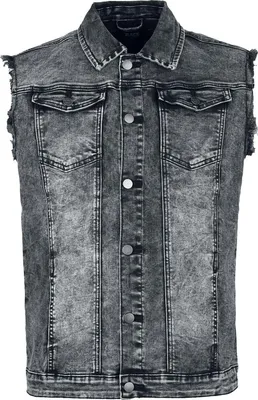 Produktbild von Black Premium by EMP Herren graue Jeansweste mit Destroyed-Effekten - ärmellos M