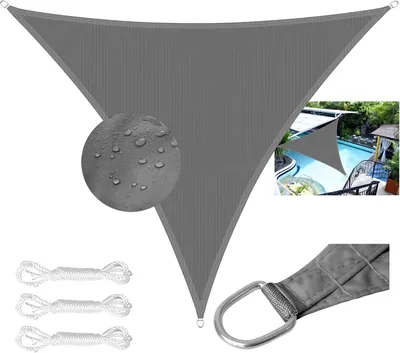 Image de Store de balcon triangulaire, imperméable, en polyester (180 g/m²), avec protection UV, pour balcon