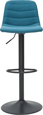 Produktbild von Miliboo - Verstellbare, um 360° drehbare Barhocker aus Stoff und Metall in Entenblau (2er-Set) SAURY