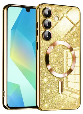 Produktbild von Techsuit Luxury Glitter Back Cover Hülle mit MagSafe für Samsung Galaxy A16 - Gold