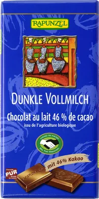 Produktbild von Rapunzel Dunkle Vollmilch Schokolade 46% HIH 100g