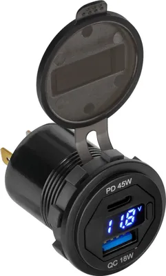 Immagine prodotto di Caricabatterie per auto Peiyng 63W USB-C/QC3.0 con monitor
