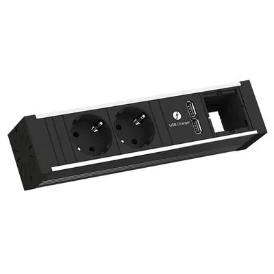 Immagine prodotto di BACHMANN VENID 2x contatto di terra, 1x ABD 1x caricatore USB, nero