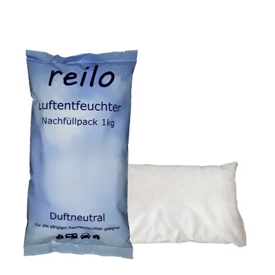 Produktbild von 10x 1kg reilo Luftentfeuchter Granulat (77%) – Großer Nachfüllbeutel für Keller, Wohnmobil & Haus – Hohe Kapazität gegen Schimmel & Feuchtigkeit