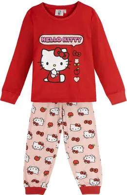 Imagen del producto de Conjunto de pijama Hello Kitty, color rojo, para niños y niñas, talla 10 años