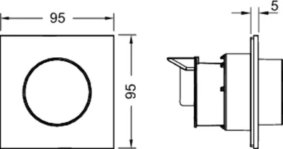 Produktbild von TECE Flushpoint pneumatische bedieningsknop wit