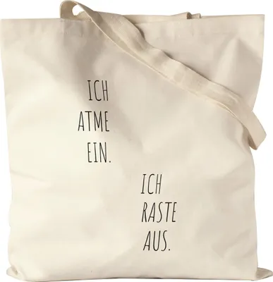 Produktbild von Ich atme ein Ich raste aus Jutebeutel Work Life Balance Geschenk Büro Mitarbeiter Chef Kollegen