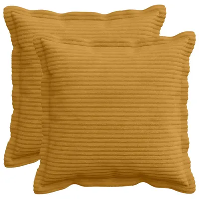 Imagen del producto de vidaXL Fundas de cojín, 2 unidades, color amarillo, tela de algodón, 45 x 45 cm