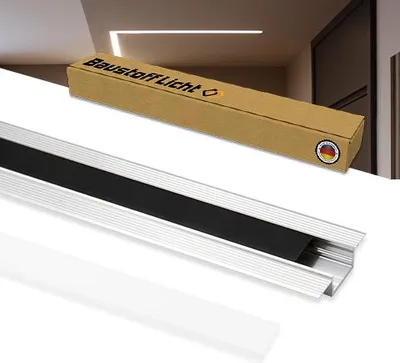 Produktbild von LED-Trockenbauprofil 26-F 2 m für zwei LED-Bänder mit Flügel zum Einspachteln