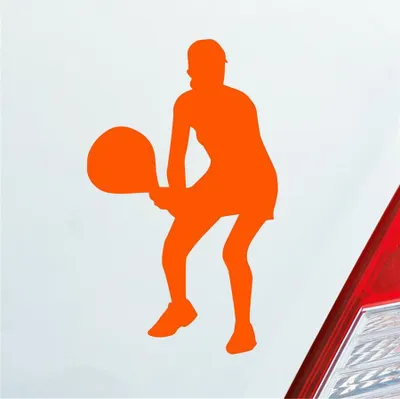 Produktbild von Auto Aufkleber Tennis Tennisspieler Sport Squash 10x6 cm Orange Sticker Heckscheibenaufkleber