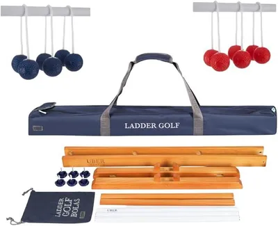 Imagen del producto de Conjunto de golf de calidad profesional, con estructura de madera, pelotas suaves en 4 colores, estuche de transporte de lujo, ideal para jugar al aire libre, apto para competiciones oficiales