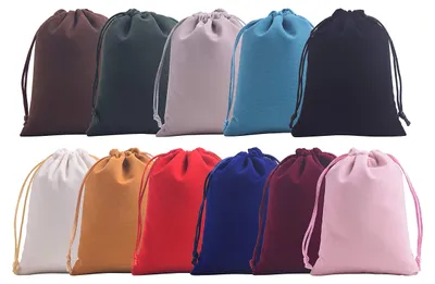 Imagen del producto de Bolsas de tela con cordón, de 17 x 23 cm, paquete de 11 unidades, ideales para joyería y pequeños regalos