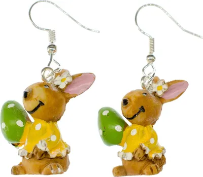 Produktbild von Hase Ohrringe Hasenohrringe Miniblings Ostern Häschen Kaninchen Osterhase GELB