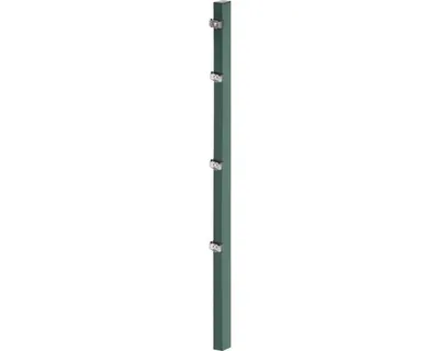 Zdjęcie produktu dla Słupki ogrodzeniowe Alberts 677671 z zaciskiem i akcesoriami, zielone, długość 1750 mm, 60 x 40 mm