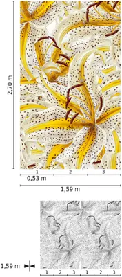 Produktbild von NEWROOM Tapete Gelb Vliestapete Blumen - Wandbild Floral Weiß    Tapete Tropisch Blumentapete