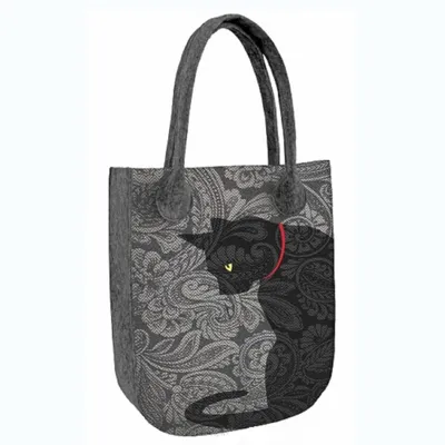 Image de Sac en feutre City avec motif Cat-K – Sac à main pour femme en feutre écologique, avec fermeture à glissière, format A4, capacité de charge jusqu'à 10 kg, 42 x 35 cm