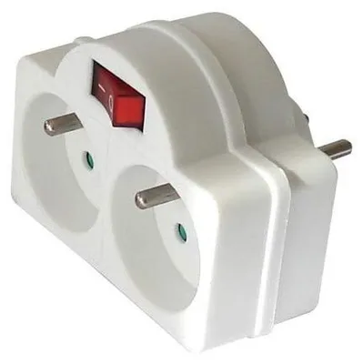 Steckdosenleiste Biplite, 2 Schuko-Steckdosen, 16 A, Weiß