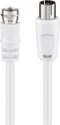 Produktbild von goobay SAT/Antenen Anschlusskabel F Stecker/Koax Kupplung weiß 2,5 m