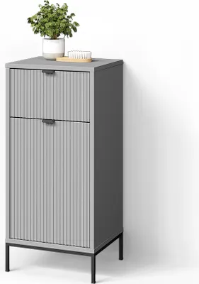 Produktbild von Badschrank Livinity ATERNO Grau 40 x 87 cm mit Tür und Schublade, Model 52847
