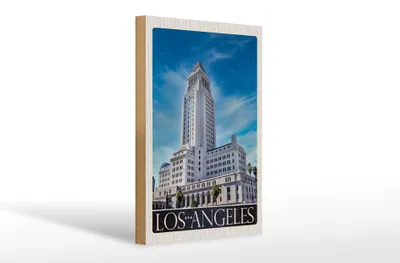 Produktbild von Holzschild Reise 20x30cm Los Angeles USA Amerika Hochhaus