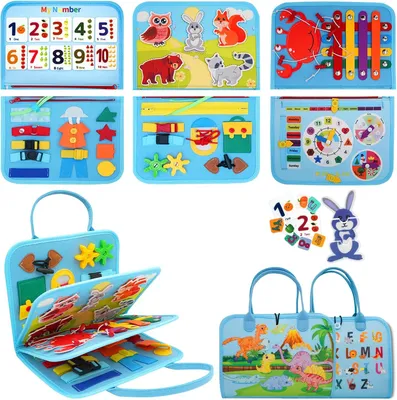 Immagine prodotto di Tavola sensoriale Montessori per bambini dai 1 ai 5 anni - Libro attività motorie - Gioco sensoriale - Idea regalo per il compleanno