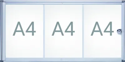 Image de MAUL Vitrine d'affichage MAULextraslim format horizontal 3 x A4 Aluminium 3.1 x 71 x 35.1 cm argenté