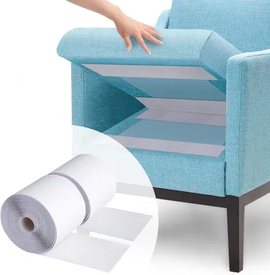 Productafbeelding van Zelfklevend klittenband - Haak- en lusband voor bevestiging - 2 rollen, elk 5 meter lang en 50 mm breed - Wit
