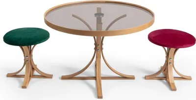 Produktbild von Wohnzimmer Set Couchtisch 2x Hocker Luxus Möbel Tisch Kaffee Modern Neu