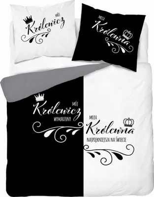 Produktbild von Niederländisches Bettwäsche-Set 160x200 My Prince My Princess Holland Schwarz und Weiß