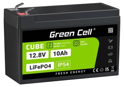 Image de Batterie spéciale Green Cell CUBE LiFePO4, bloc LiFePO4, connecteur plat, Li-ion