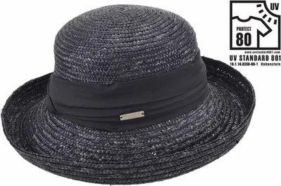 Seeberger fröhlicher Strohhut Bolero aus Borte UV 80 in schwarz
