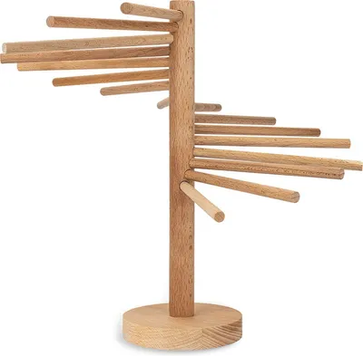 Produktbild von Nudeltrockner - Zusammenklappbarer Pastatrockner - Pasta Maker Zubeh?r - Spaghetti Trockengestell - Selbst Pasta herstellen - Bambus - Standmodell