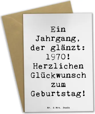 Produktbild von Mr. & Mrs. Panda Glückwunschkarte Spruch 1970 Geburtstag - Weiß - Geschenk, Herzlichen Glückwunsch, hochzeitskarten, einladungskarten, weihnachtskarten, Grußkarte, Alter