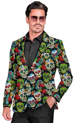 Imagen del producto de Chaqueta de fiesta para hombre, diseño "Día de los Muertos" o Halloween, talla XL