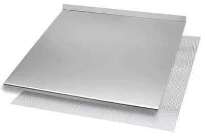 Image de Planche à pétrir et à découper en acier inoxydable, plans de travail en acier inoxydable de différentes tailles pour la cuisine, le bar et le restaurant, planche à pétrir en acier inoxydable avec support rabattable et support à plusieurs niveaux.