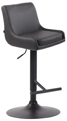 Produktbild von TPFLiving Barhocker Cludo Gestell schwarz Kunstleder Grau
