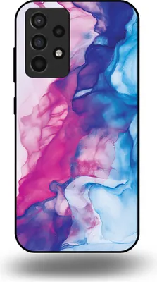 Produktbild von Smartphonica Handyhülle Geeignet für  Samsung Galaxy A52 5G mit rosa blauem Marmordruck - TPU Backcover Case Rose  Blauer Marmor Design